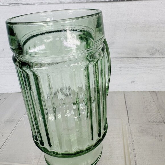 Vintage Anchor Hocking Ribbed Handled Green Glass Mugs Drinking Glasses Set of 4 - Picture 16 of 16